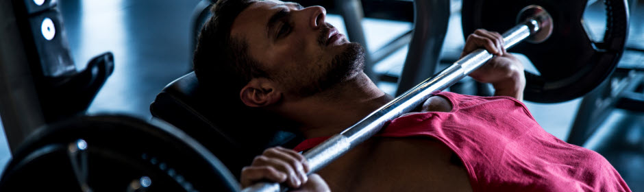 weightlifter on benchpress